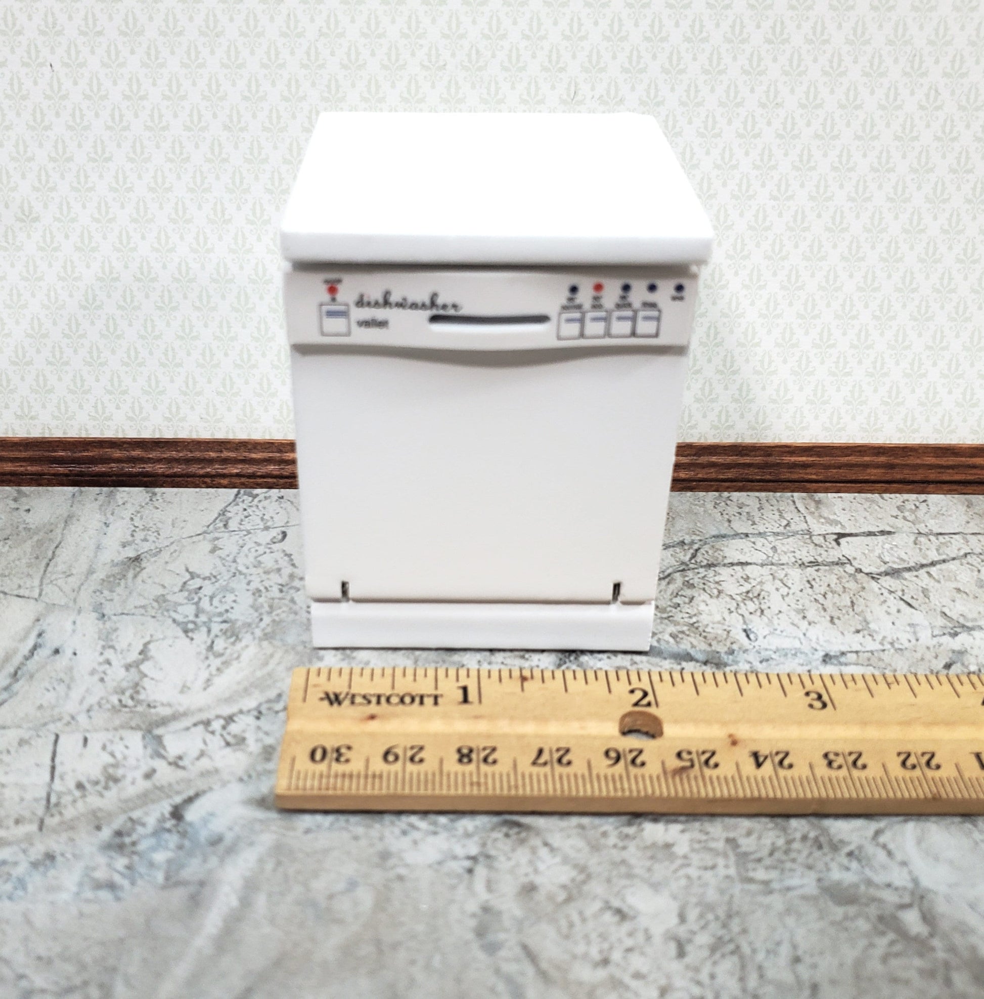 Dollhouse Dishwasher Modern Style Opens White 1:12 Scale Miniature