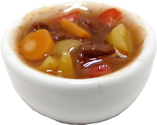 Dollhouse Beef Stew in a Bowl 1:12 Scale Miniature Food