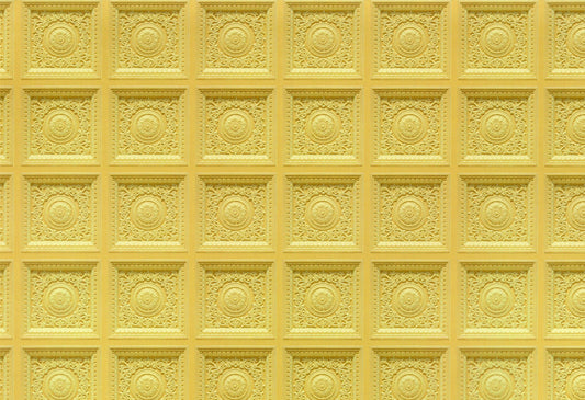 Dollhouse Ceiling Wallpaper (flat) Rosette Tile Gold 1:12 Scale Itsy Bitsy