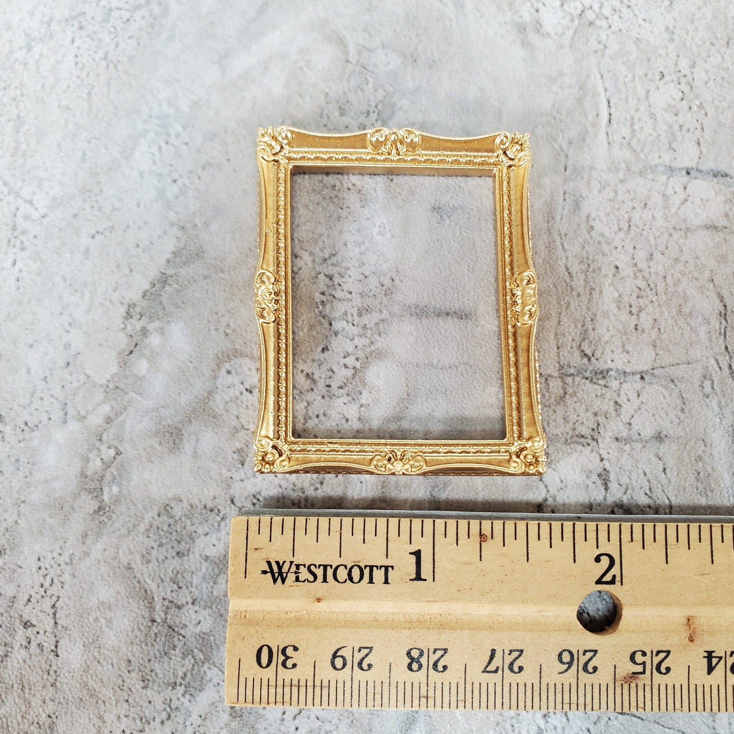 Dollhouse Picture Frame Gold for Paintings Medium Size 1:12 Scale Miniature