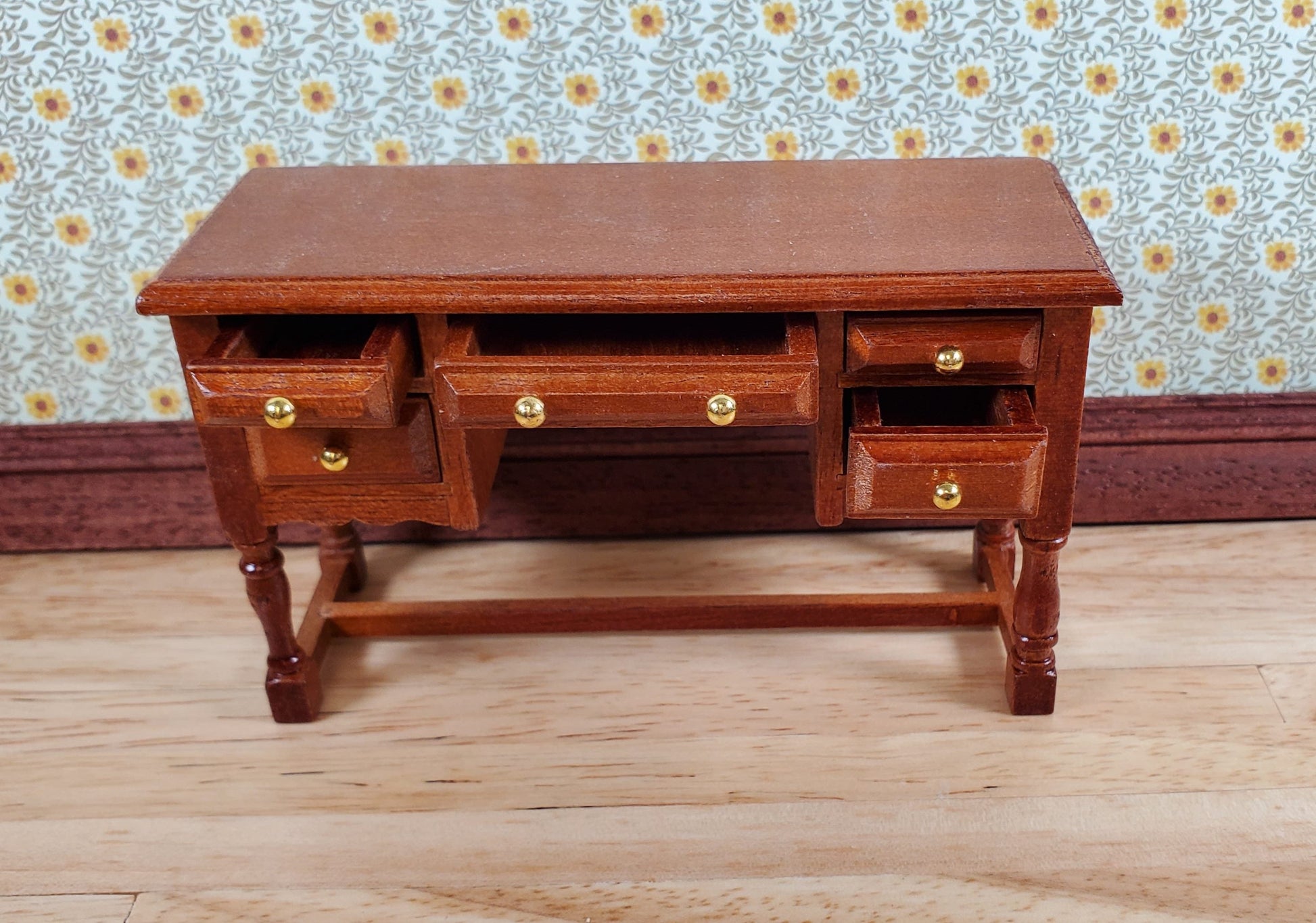 Dollhouse Vanity or Dressing Table with Drawers 1:12 Scale Miniature Furniture