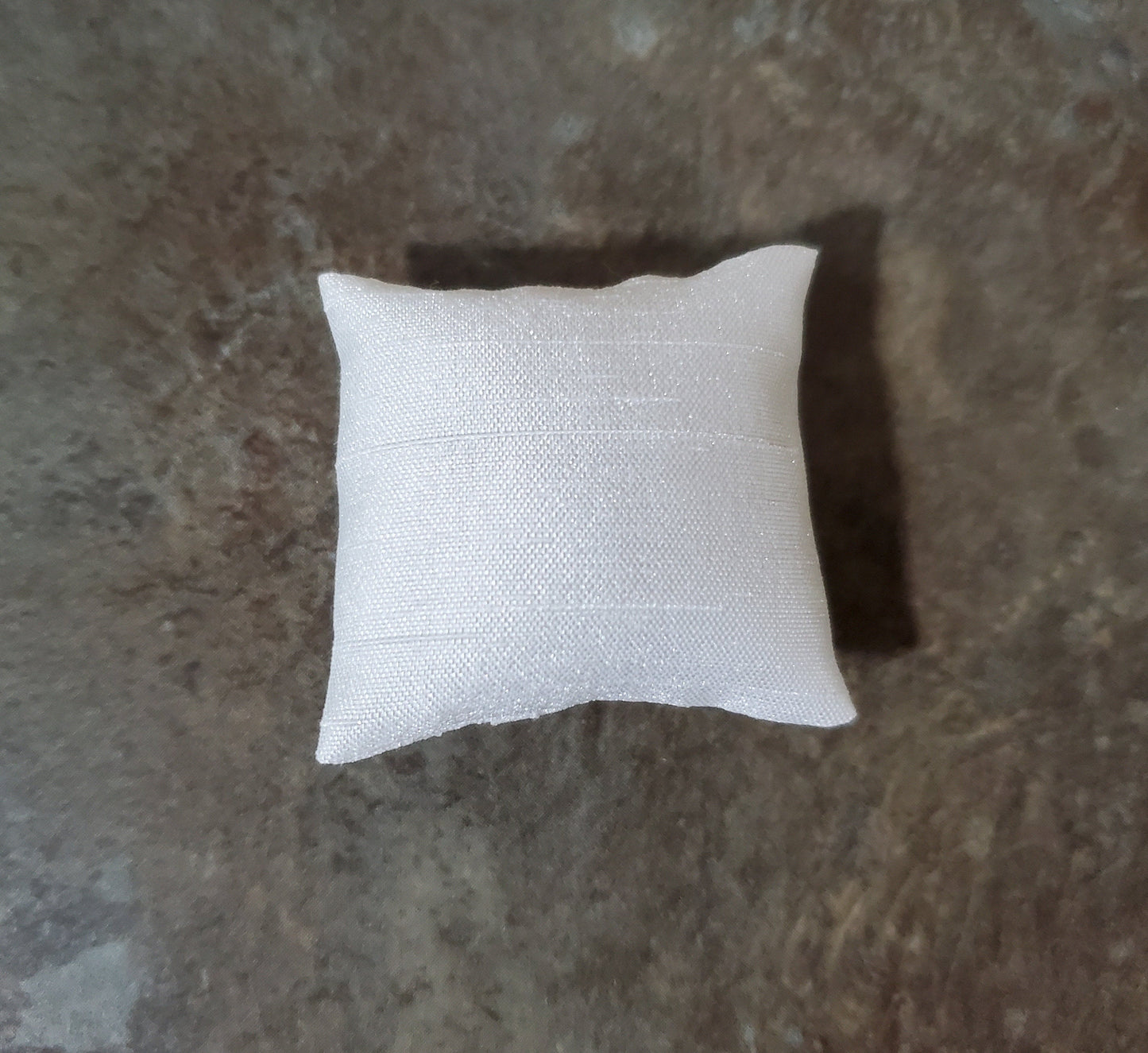 Dollhouse Square Pillow All White Handmade 1:12 Scale Miniature 1 1/2"