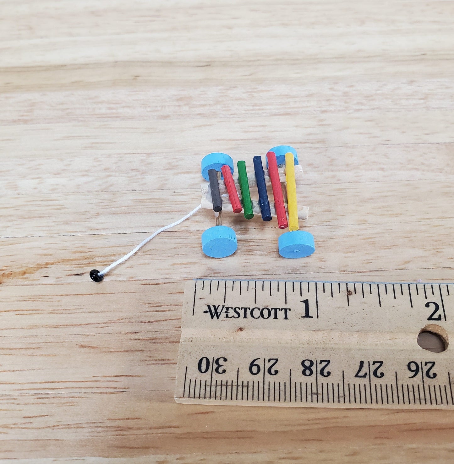 Dollhouse Xylophone Pull Toy Wood 1:12 Scale Miniature Nursery