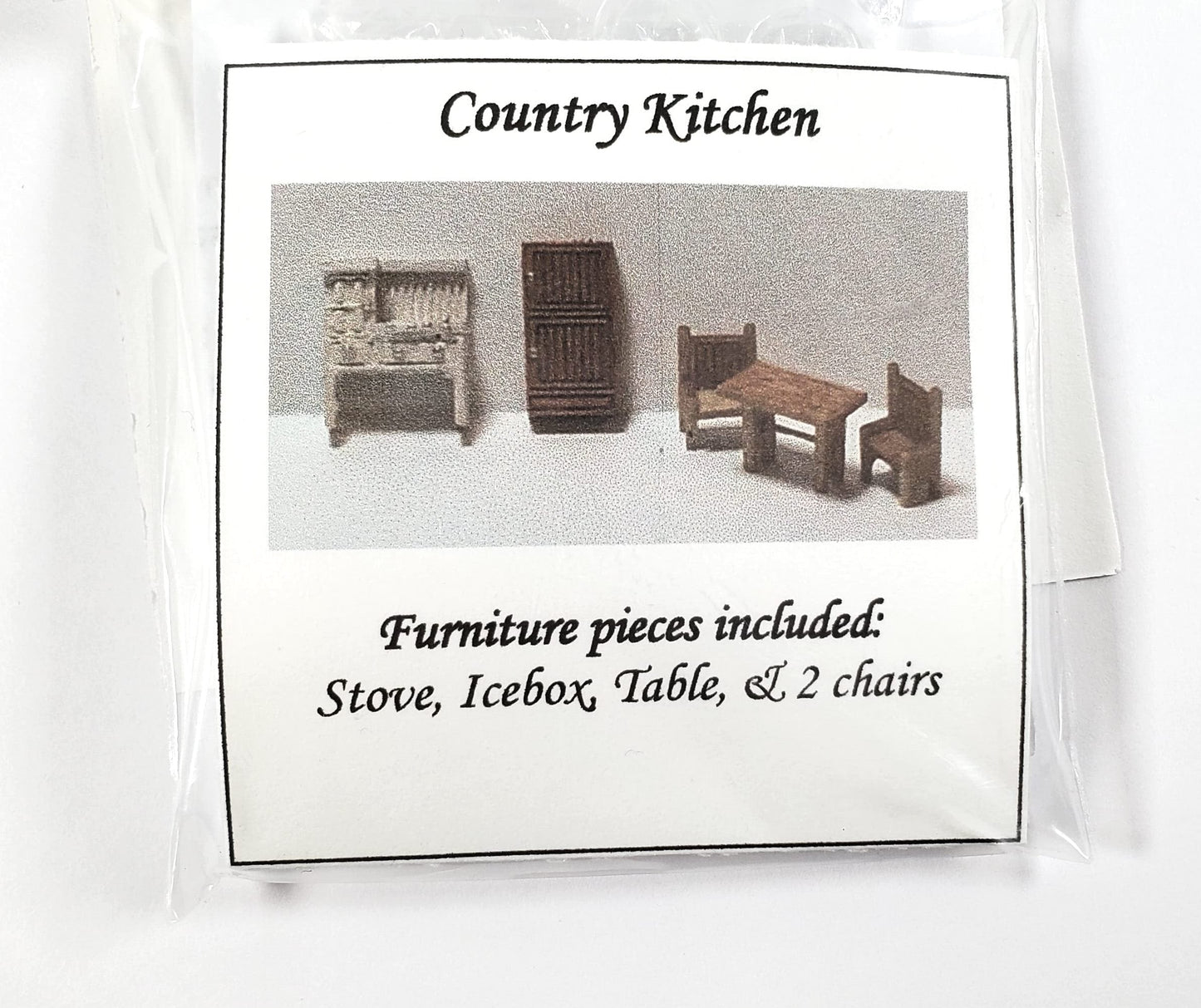 Dollhouse 1:144 Scale Furniture KIT DIY Country Kitchen Stove Table Fridge