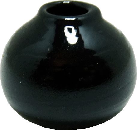 Dollhouse Black Southwest Style Round Vase 1:12 Scale Miniature Decor