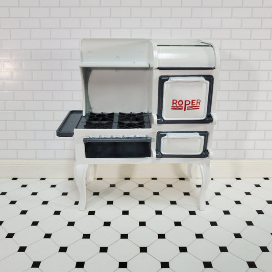 Dollhouse Roper Range Stove Oven 1920s Style Large 1:12 Scale Miniature Kitchen Metal