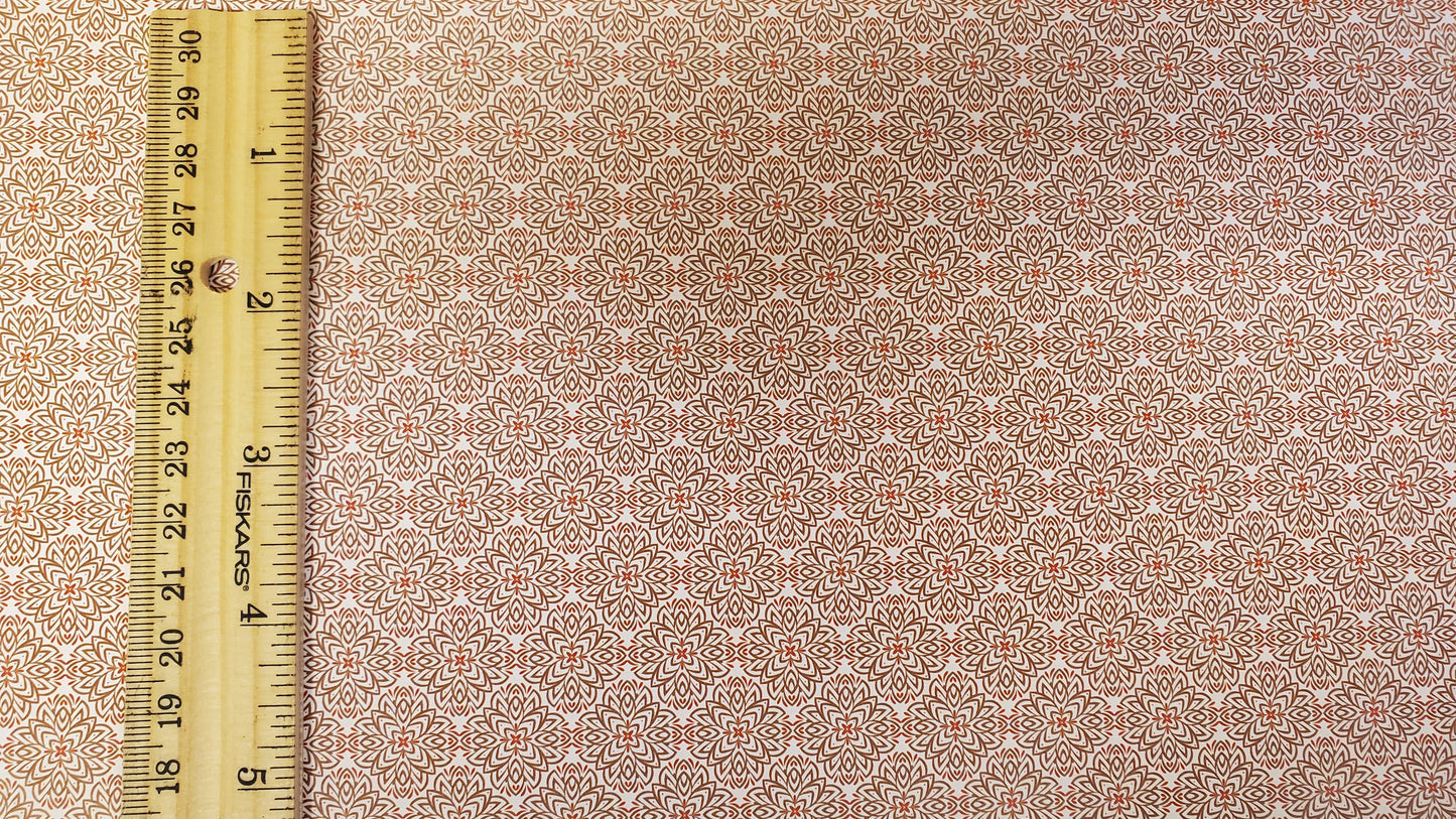Dollhouse Wallpaper or Flooring 3 Sheets Beige Red 1:12 Scale Mid Century Modern