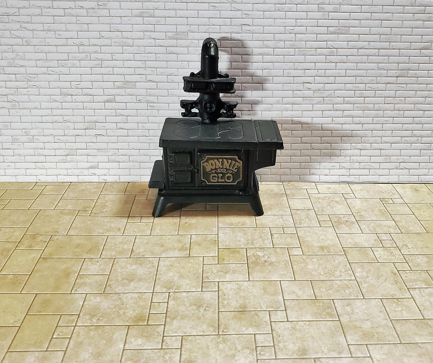 Dollhouse Miniature Limestone Tile Random Squares Embossed Card 1:12 Scale Flooring