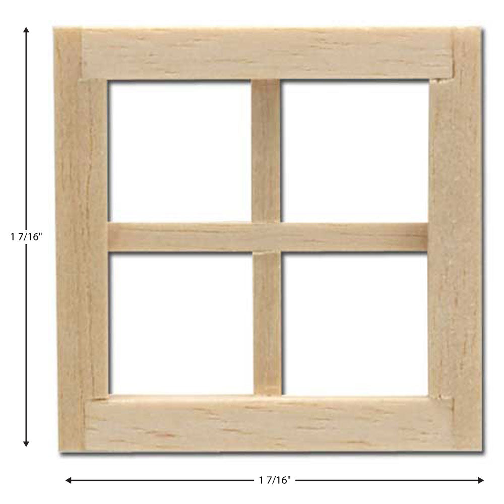 Dollhouse HALF SCALE 1:24 Window with Interior Trim Wood H5004 Houseworks