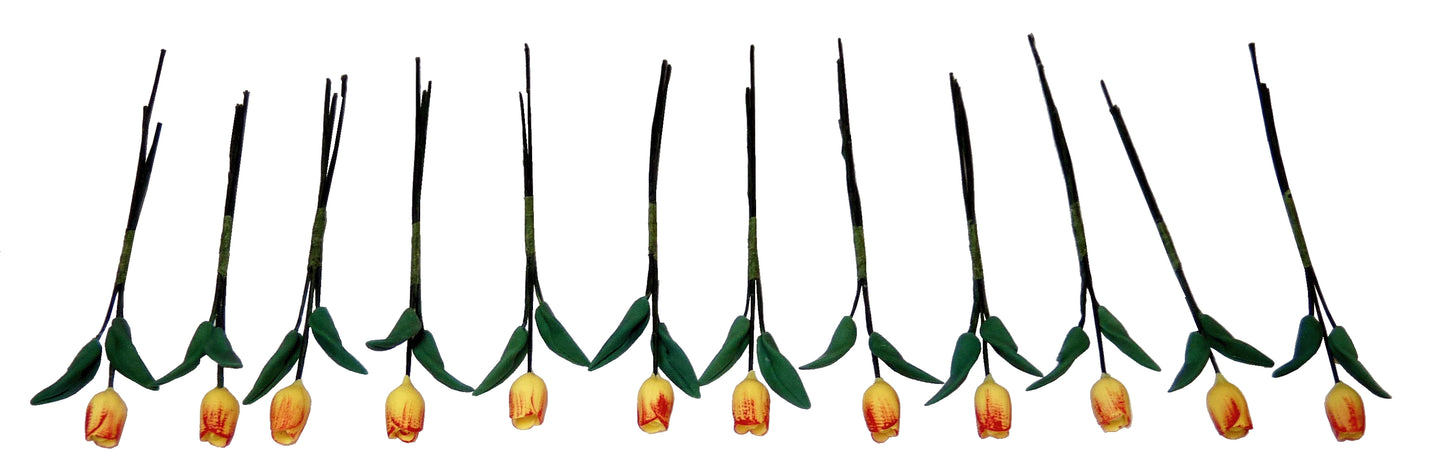 Dollhouse Frosted Lavender Tulips Loose Bouquet One Dozen 1:12 Scale Miniature