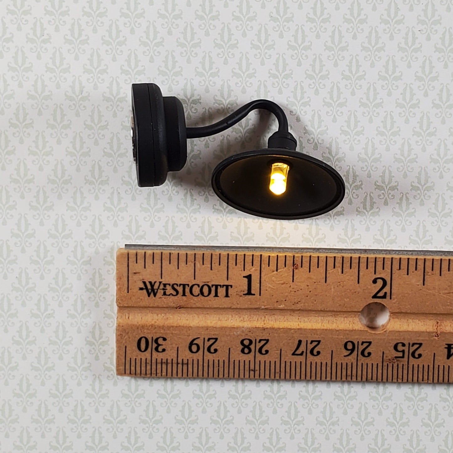 Dollhouse Battery Barn Light Industrial Black Wall Sconce 1:12 Scale Miniature