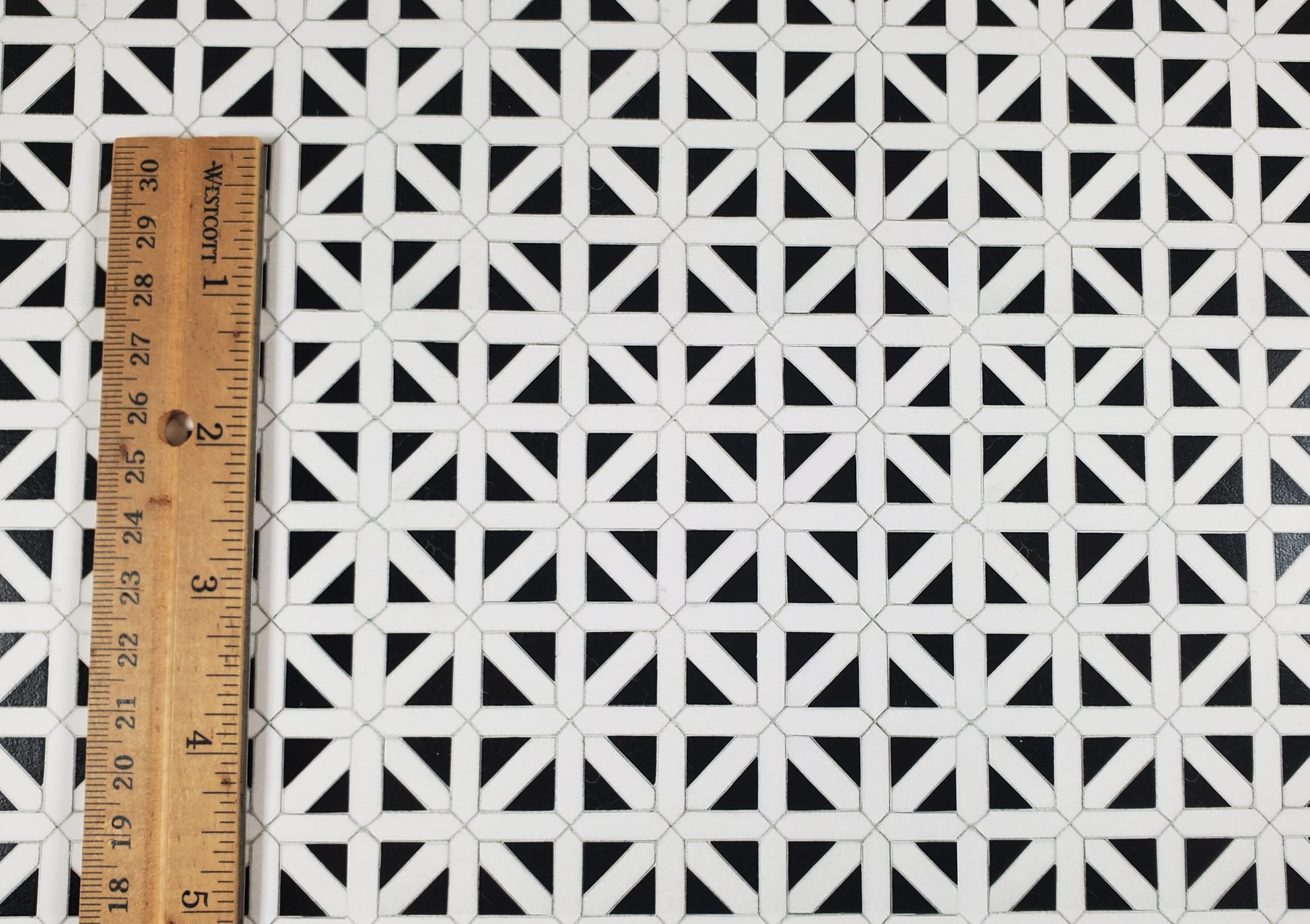 Dollhouse Flooring Black & White Tile 1:12 Scale Floor Wallpaper