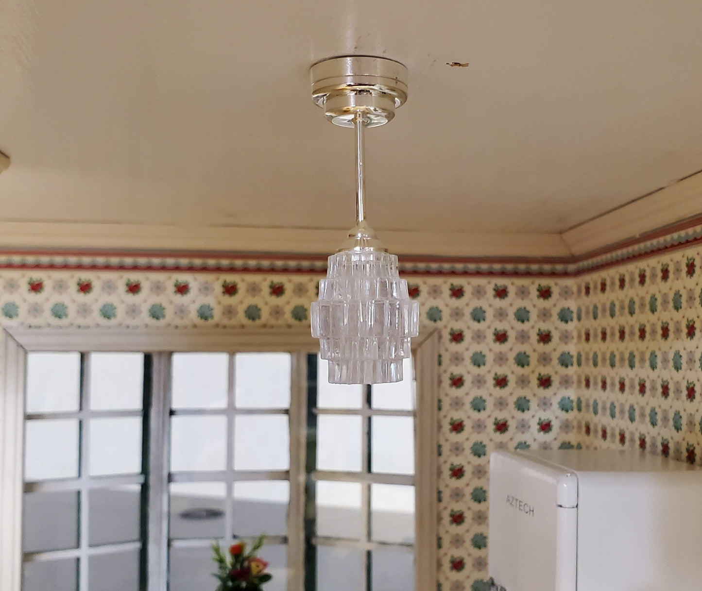 Dollhouse Chandelier Ceiling Light Art Deco Style Battery Operated 1:12 Scale