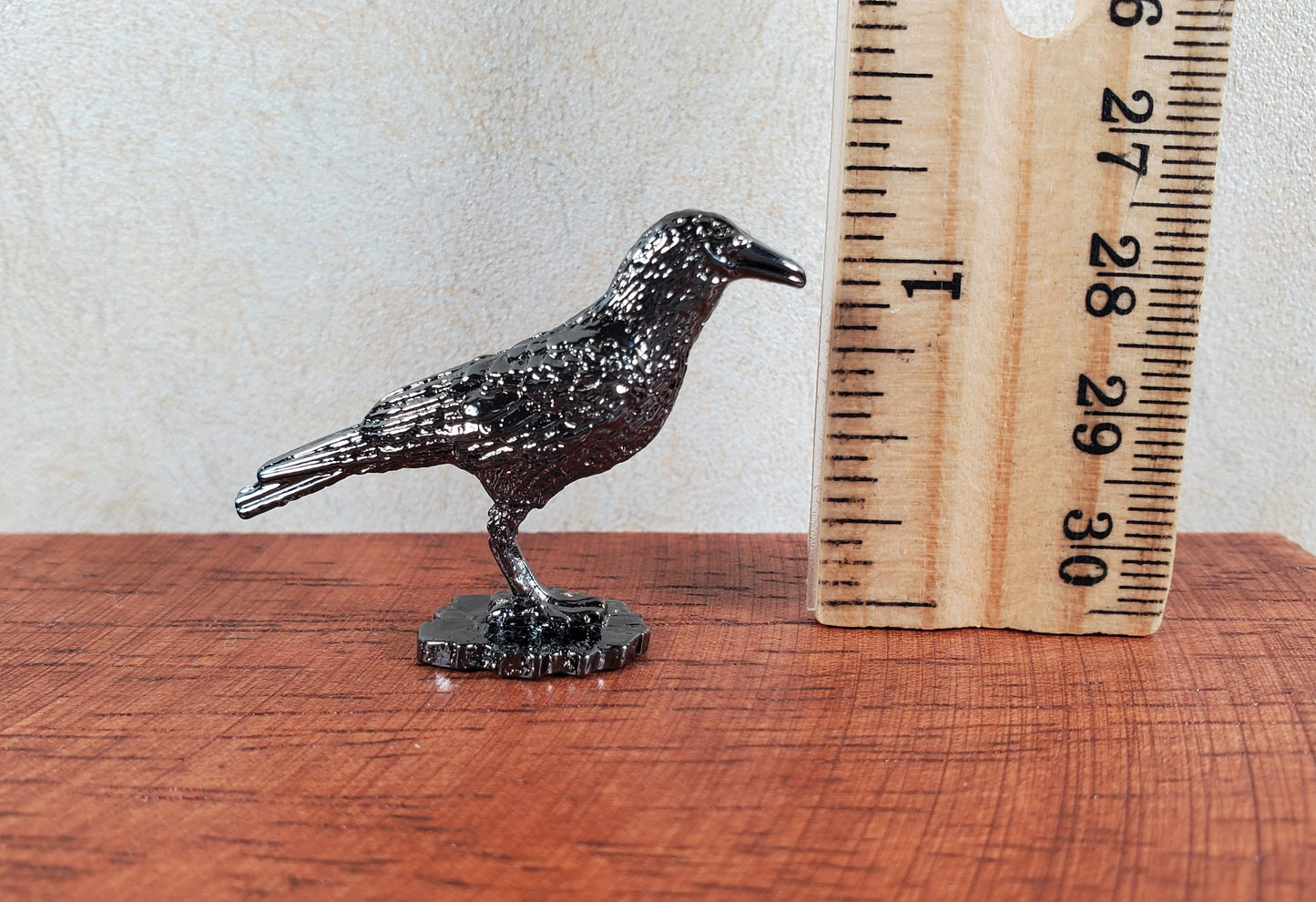 Miniature Raven Crow Bird Metal Decoration Statue Various Standing Poses
