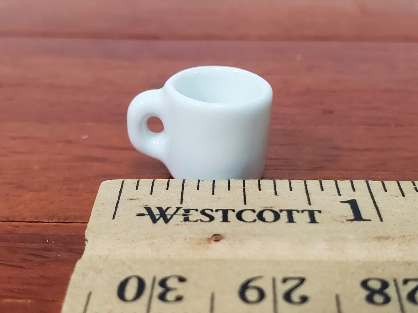 Dollhouse Coffee Mug All White LARGE Use in 1:6 or 1/12 Scale Miniature Kitchen