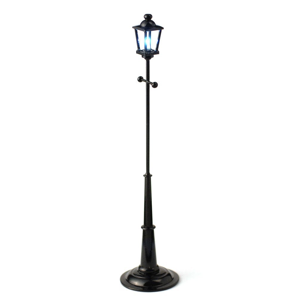 Dollhouse Tall Street Lamp LED Battery Light Metal Large 7 3/4" 1:12 Scale Miniature