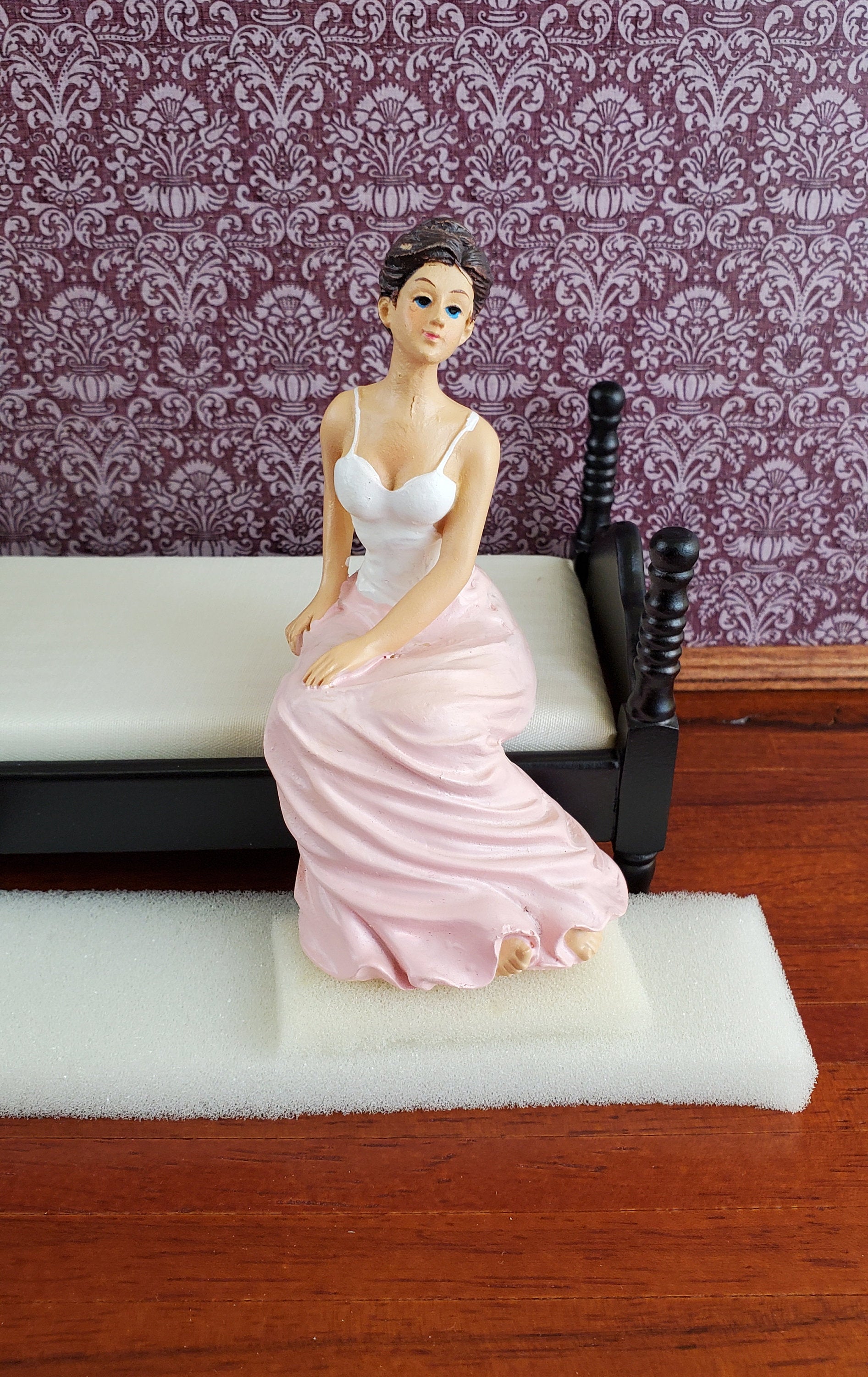 Dollhouse Miniature Seated Victorian Lady in Corset Resin 1:12 Scale SMALL Petite