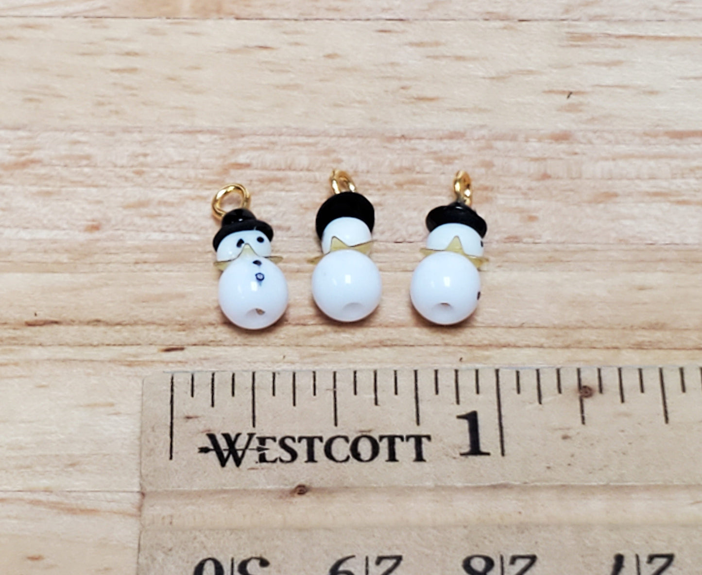 Dollhouse Snowman Christmas Ornaments with Top Hats x3 1:12 Scale Miniatures