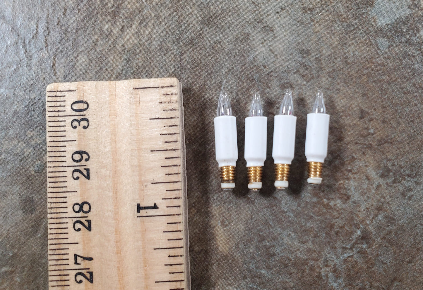 Dollhouse Candle Stick Bulbs Tall 12 Volt 4 piece 5/8" Miniature Replacement Lights