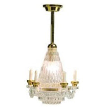 Dollhouse Fountain Style Chandelier 12 Volt with Plug 1:12 Scale HW2754
