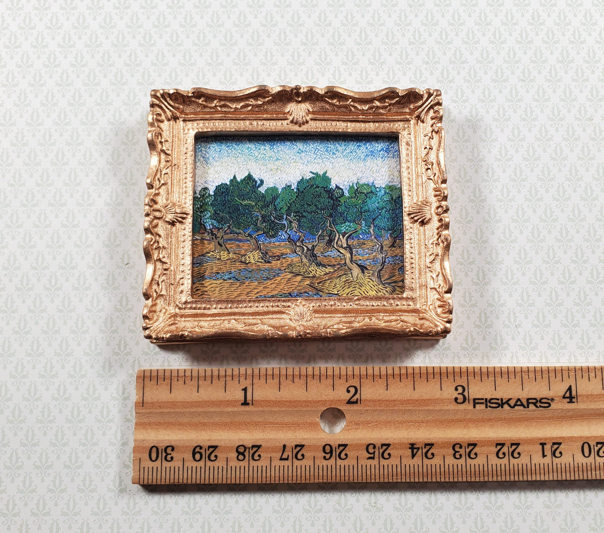 Miniature Vincent Van Gogh Framed Print Olive Grove Blue/Green 1:12 Scale