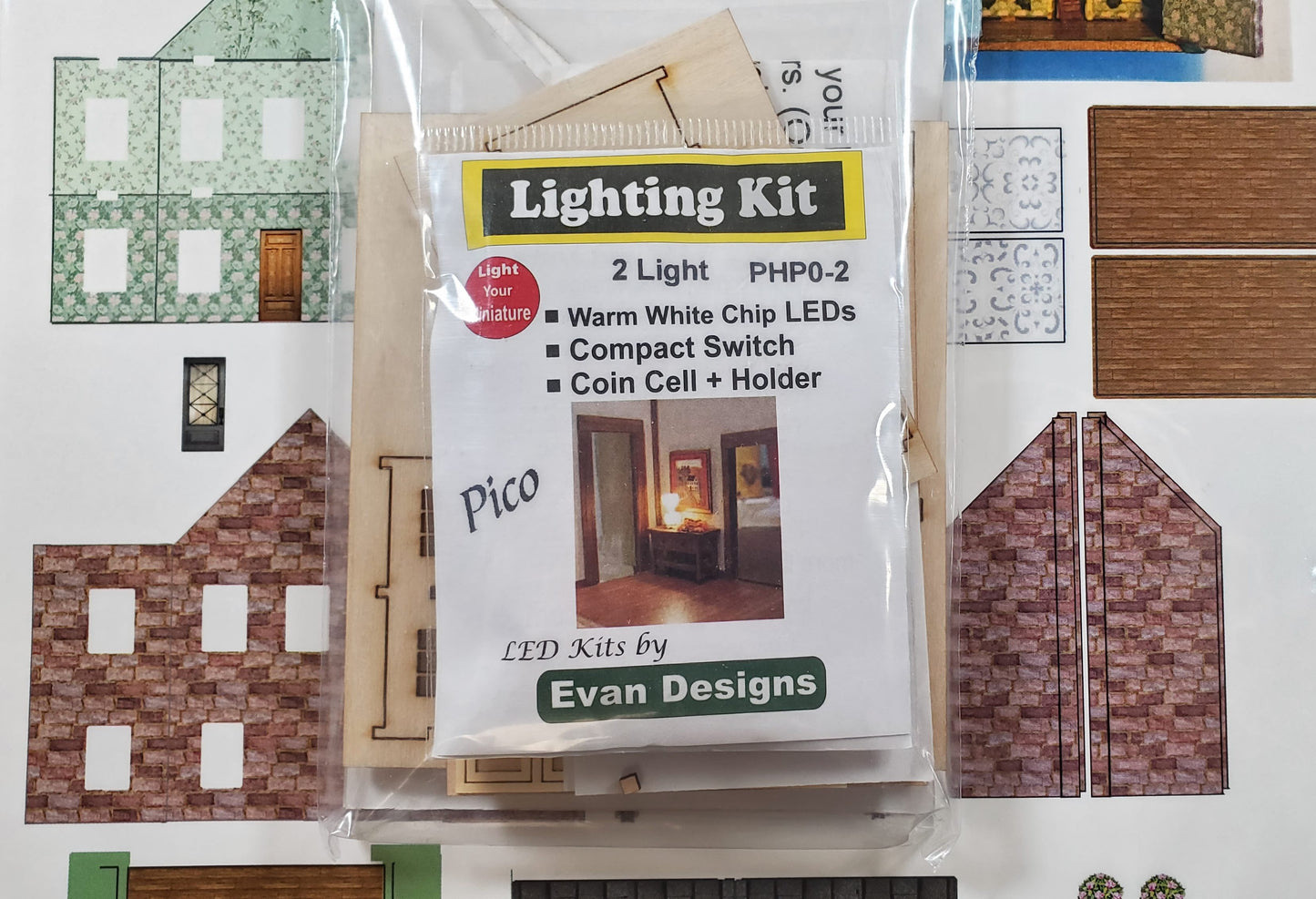 Dollhouse 1:144 Scale DIY Kit Grandpa's Toy House Electric with Wallpaper