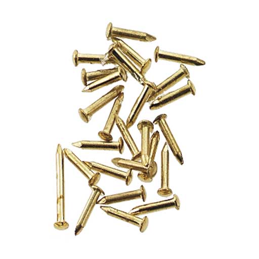Brass Nails Brads Small Tiny Thin 4mm 100 pcs for Miniatures Houseworks #1129