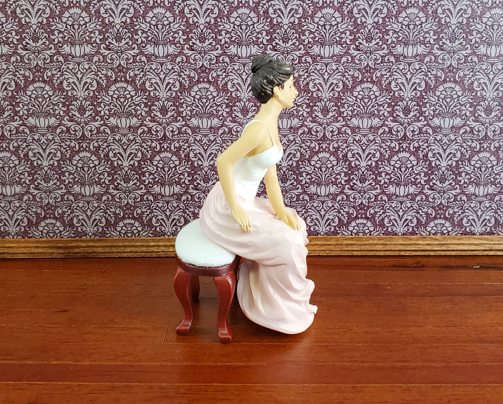 Dollhouse Miniature Seated Victorian Lady in Corset Resin 1:12 Scale SMALL Petite