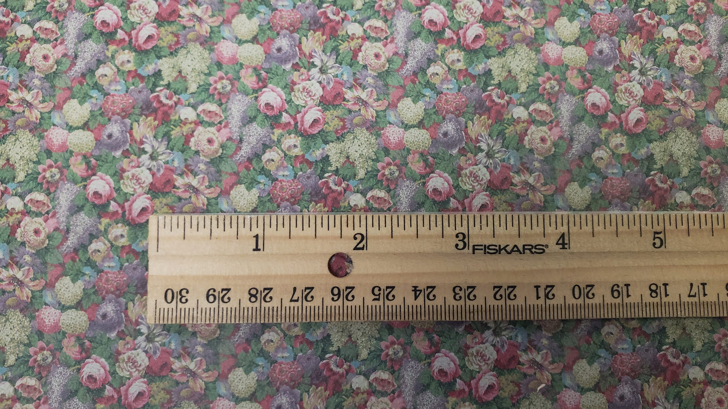 Dollhouse Wallpaper Vintage Rose Garden Bradbury & Bradbury 1:12 Scale