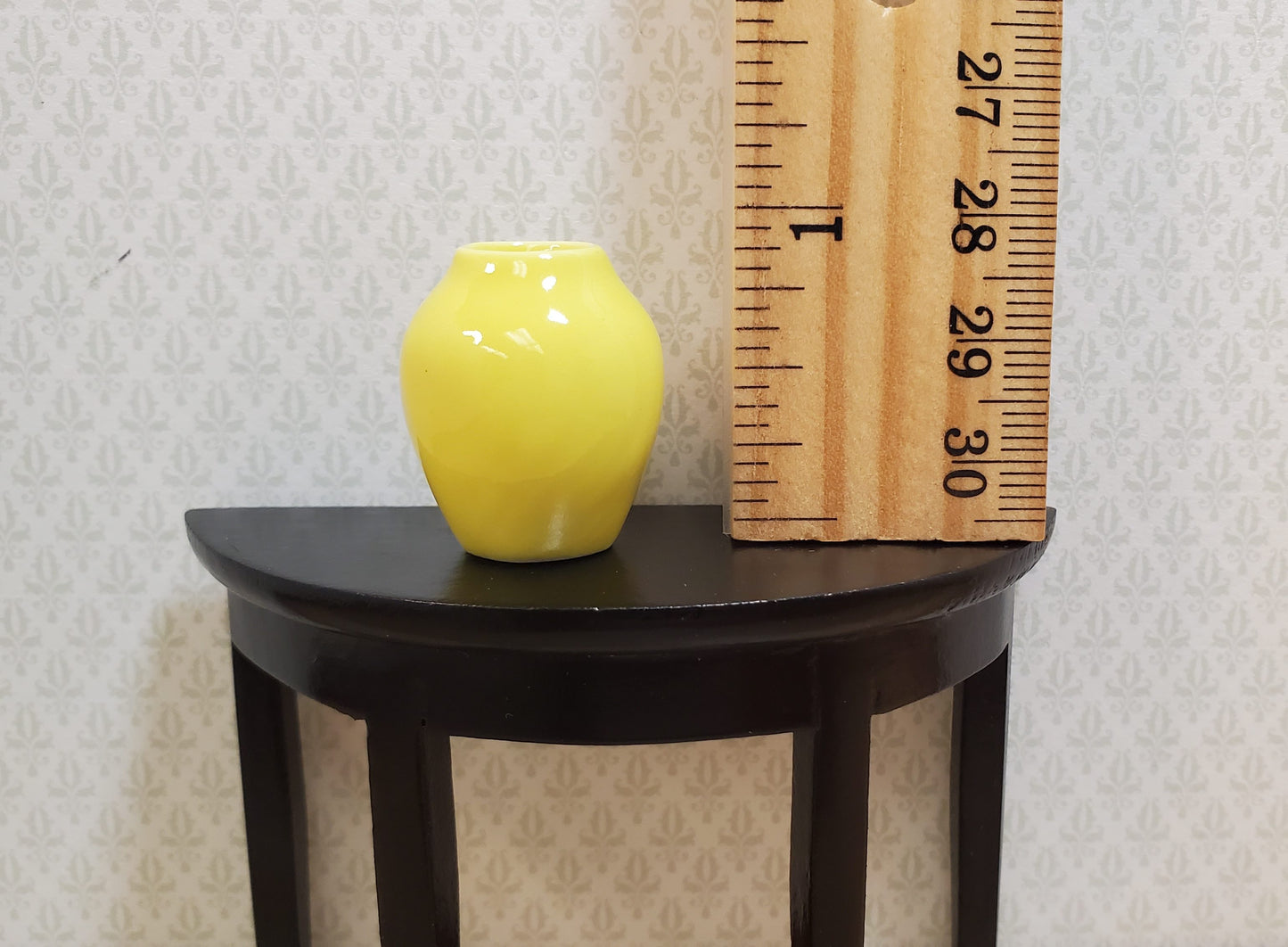 Dollhouse Ceramic Vase Bright Yellow 1:12 Scale Miniature Modern Style