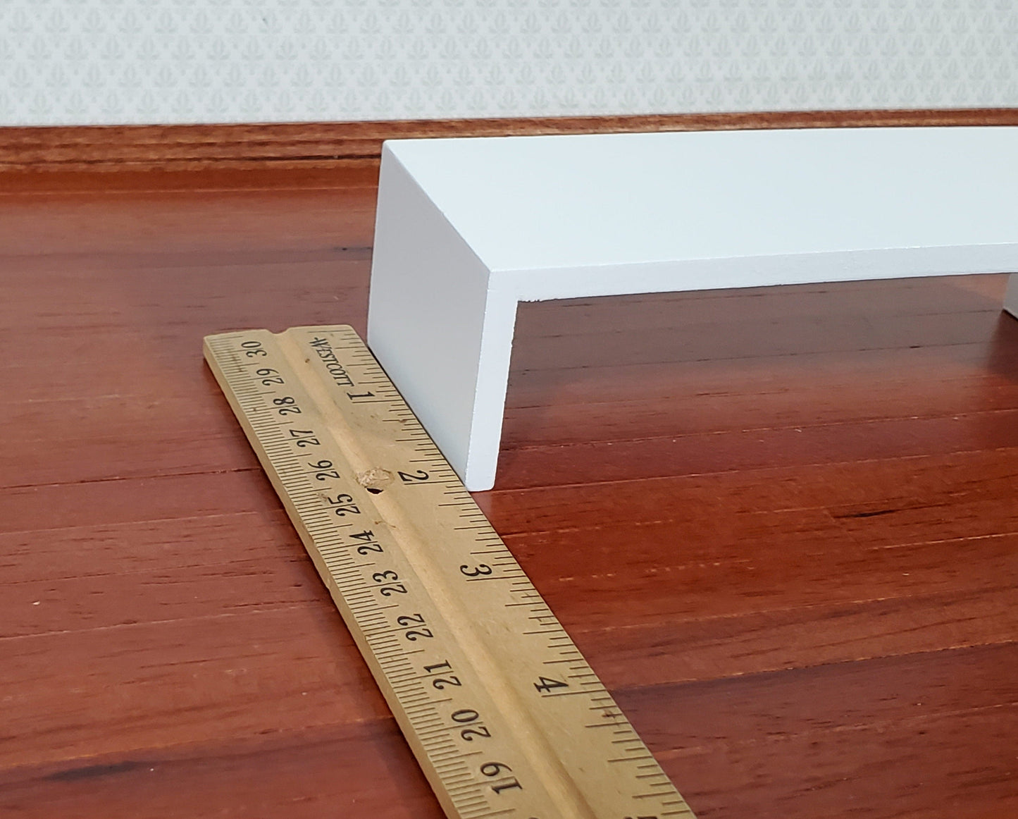 Dollhouse Modern Coffee Table White Finish 1:12 Scale Miniature Furniture
