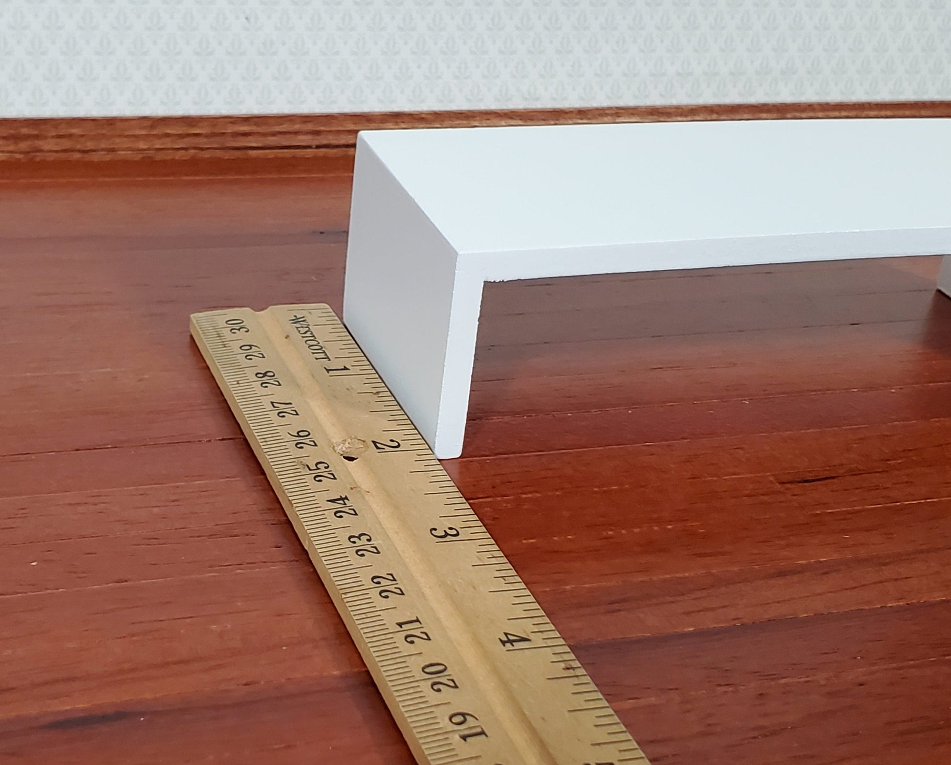 Dollhouse Modern Coffee Table White Finish 1:12 Scale Miniature Furniture