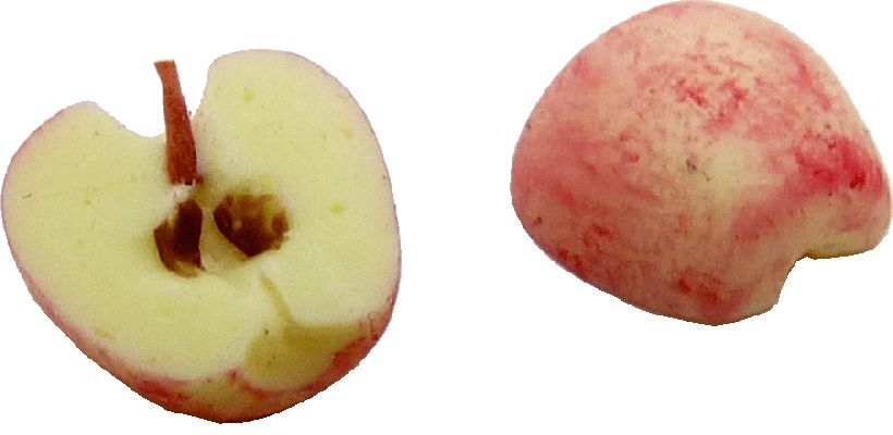 Dollhouse 2 Apple Halves 1:12 Scale Miniature Food Kitchen Fruit Snacks Grocery