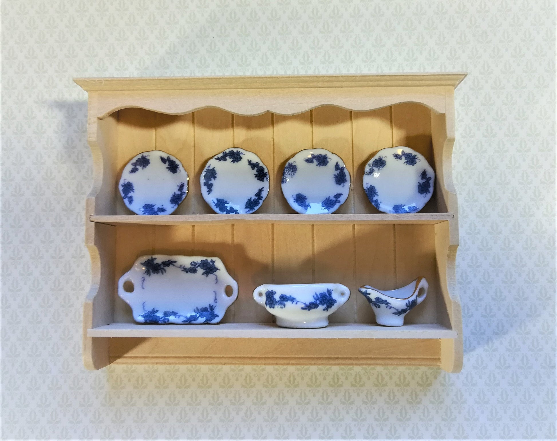 Dollhouse Miniature Display Shelf Large Hanging 1:12 Scale Furniture Unfinished Wood