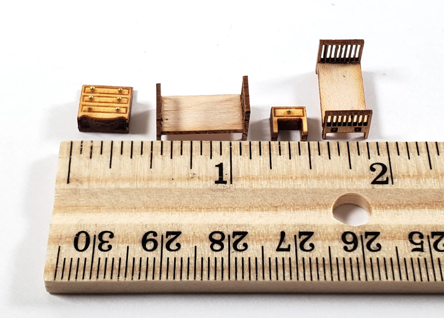Dollhouse 1:144 Scale Furniture KIT DIY Child's Bedroom Set Beds Dresser +