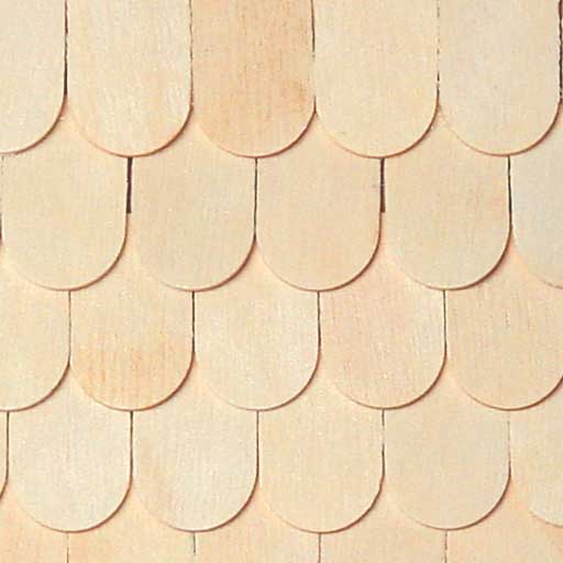 Dollhouse Shingles Fishscale 100 Pieces Light Wood 1:12 Scale Houseworks #7005