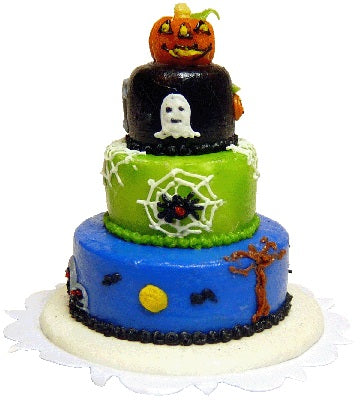Dollhouse Jack O Lantern 3 Tier Cake 1:12 Scale Miniature Dessert Food