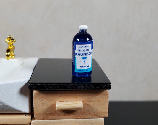 Dollhouse Milk of Magnesia Bottle Modern Style 1:12 Scale Miniature Medicine