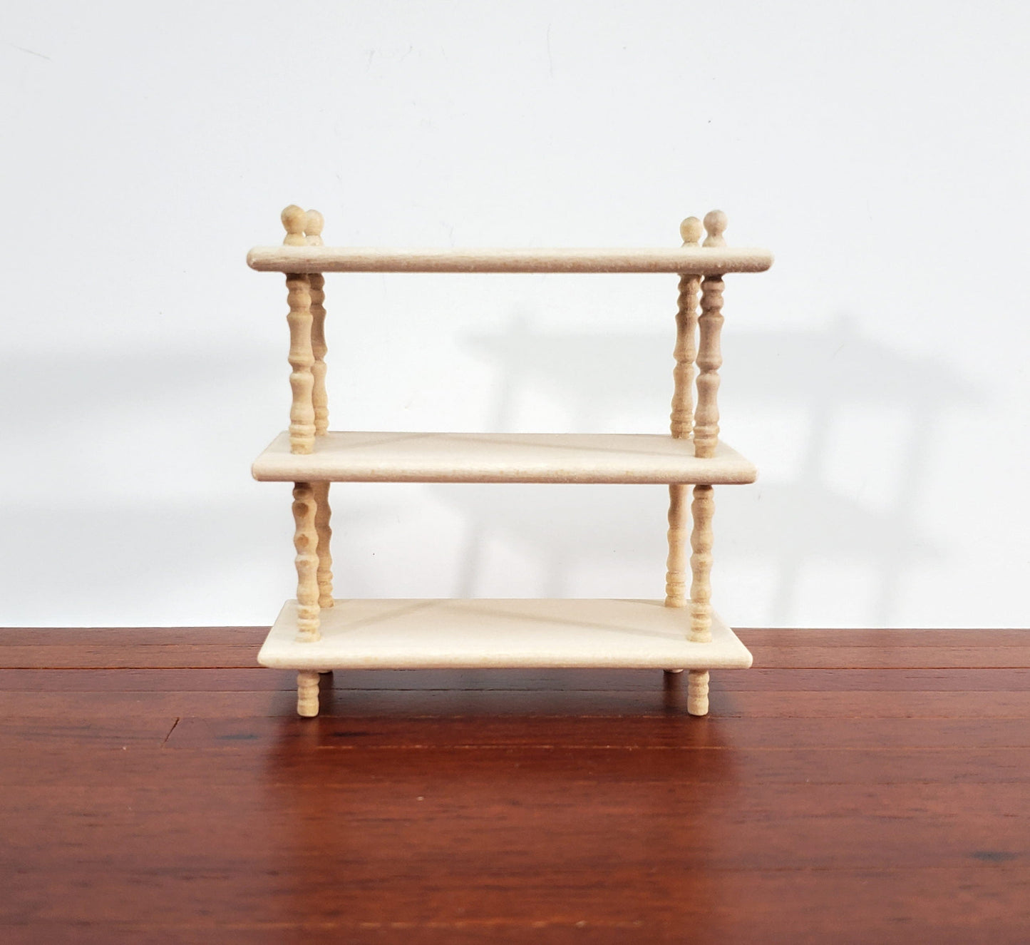 Dollhouse Bookshelf 3 Shelf Plant Stand or Bookcase 1:12 Scale Furniture Unfinished Unpainted