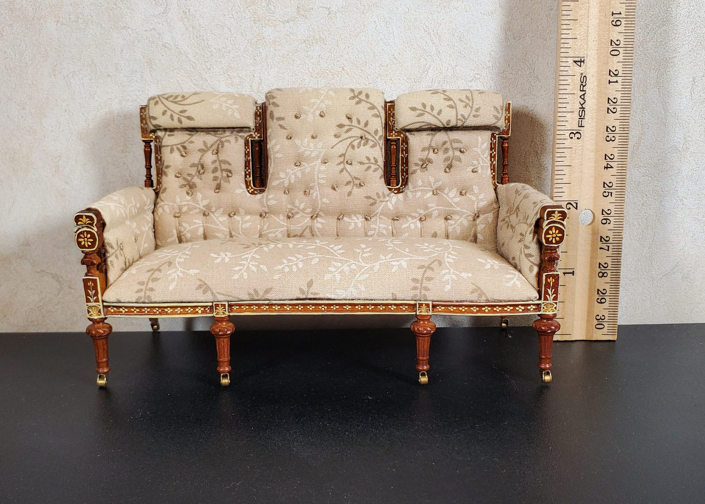 JBM Dollhouse Settee Sofa 18th Century French Style 1:12 Scale Miniature Furniture Couch