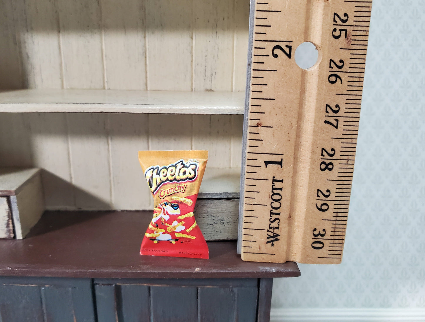 Dollhouse Cheetos Crunchy Snack Bag 1:12 Scale Miniature Food Groceries Kitchen