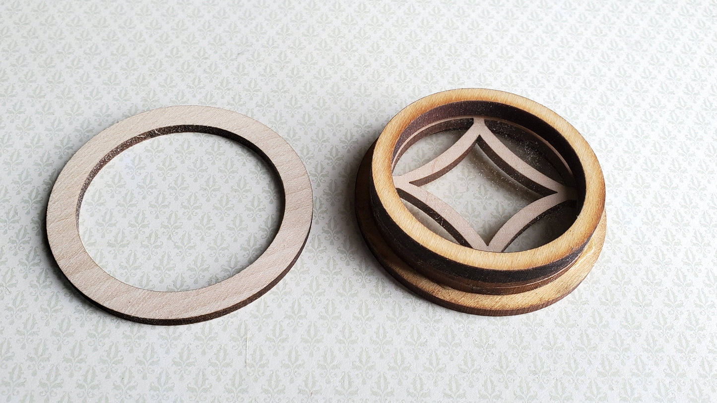 Dollhouse Window Round Center Star Wood with Acrylic 1:12 Scale Miniature