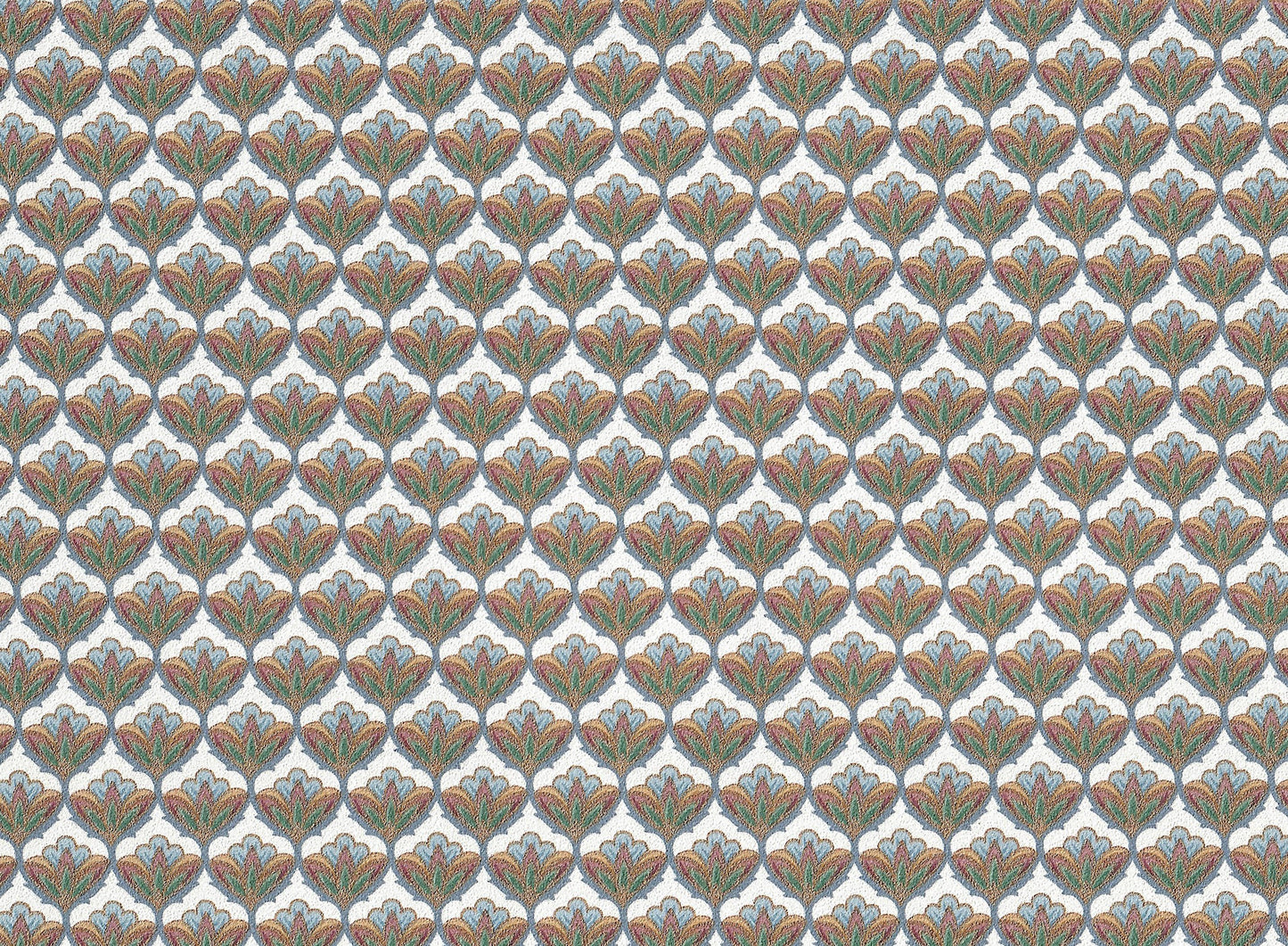 Dollhouse Wallpaper Art Nouveau 3 Sheets White Green Gold 1:12 Scale