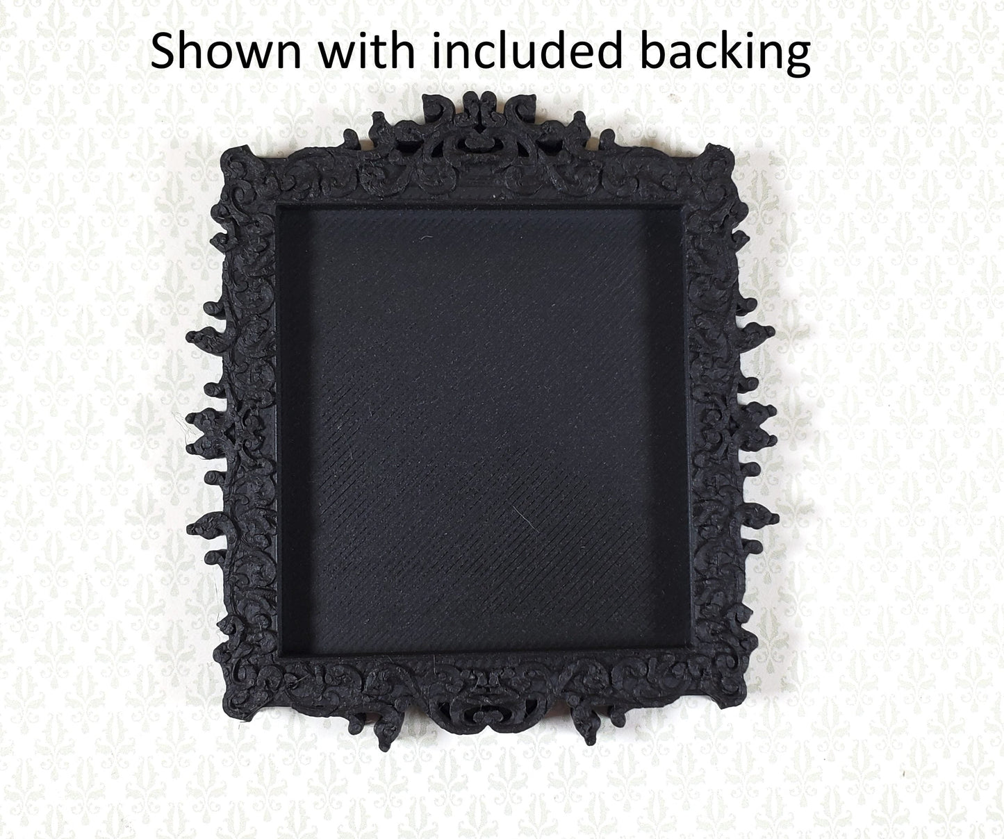 Dollhouse Miniature Picture Frame Black Victorian Style 1:12 Scale MC206