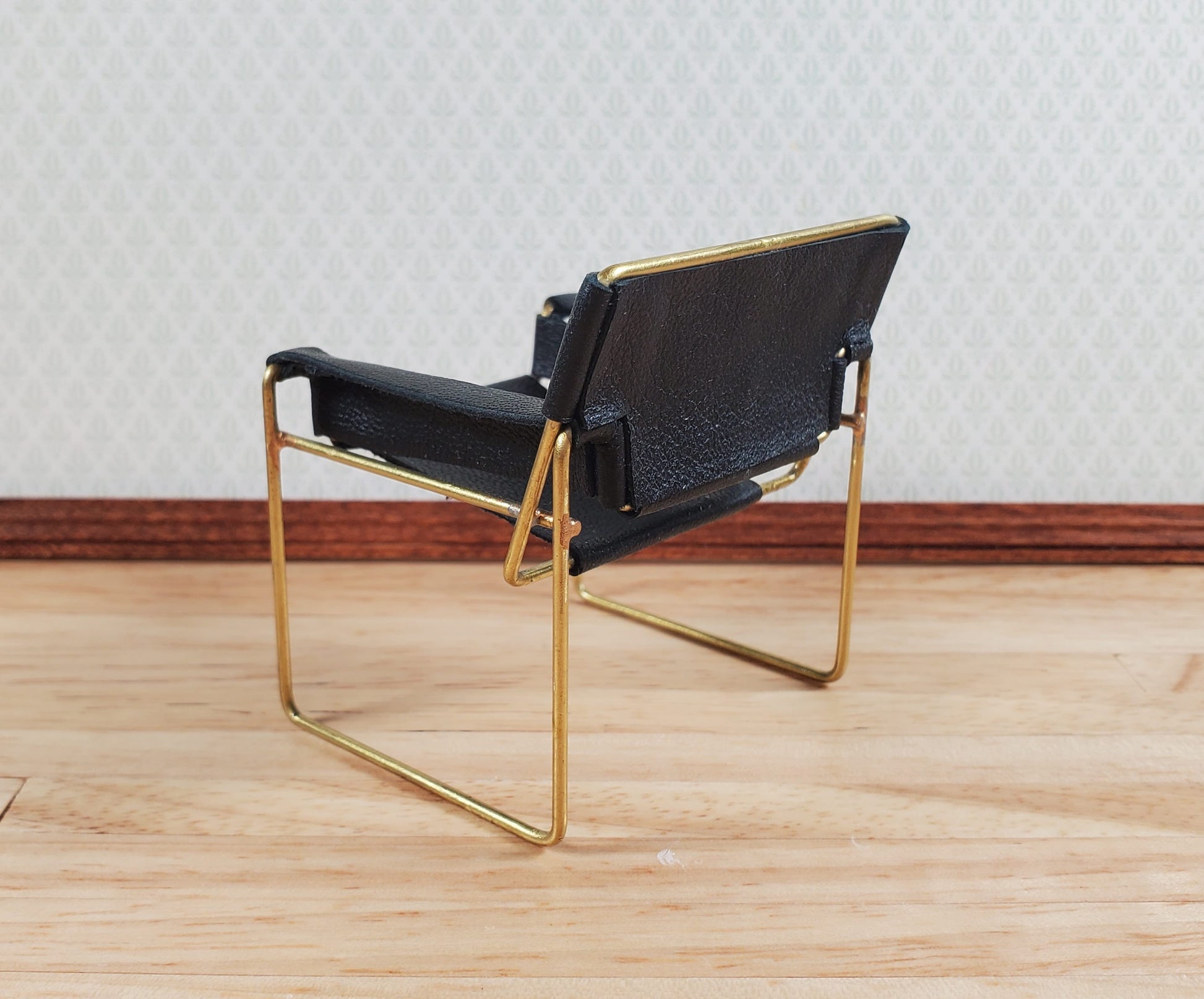 Modern Wassily Style Living Room Set Sofa 2 Chairs Coffee Table Black Leather by Warren Richardson