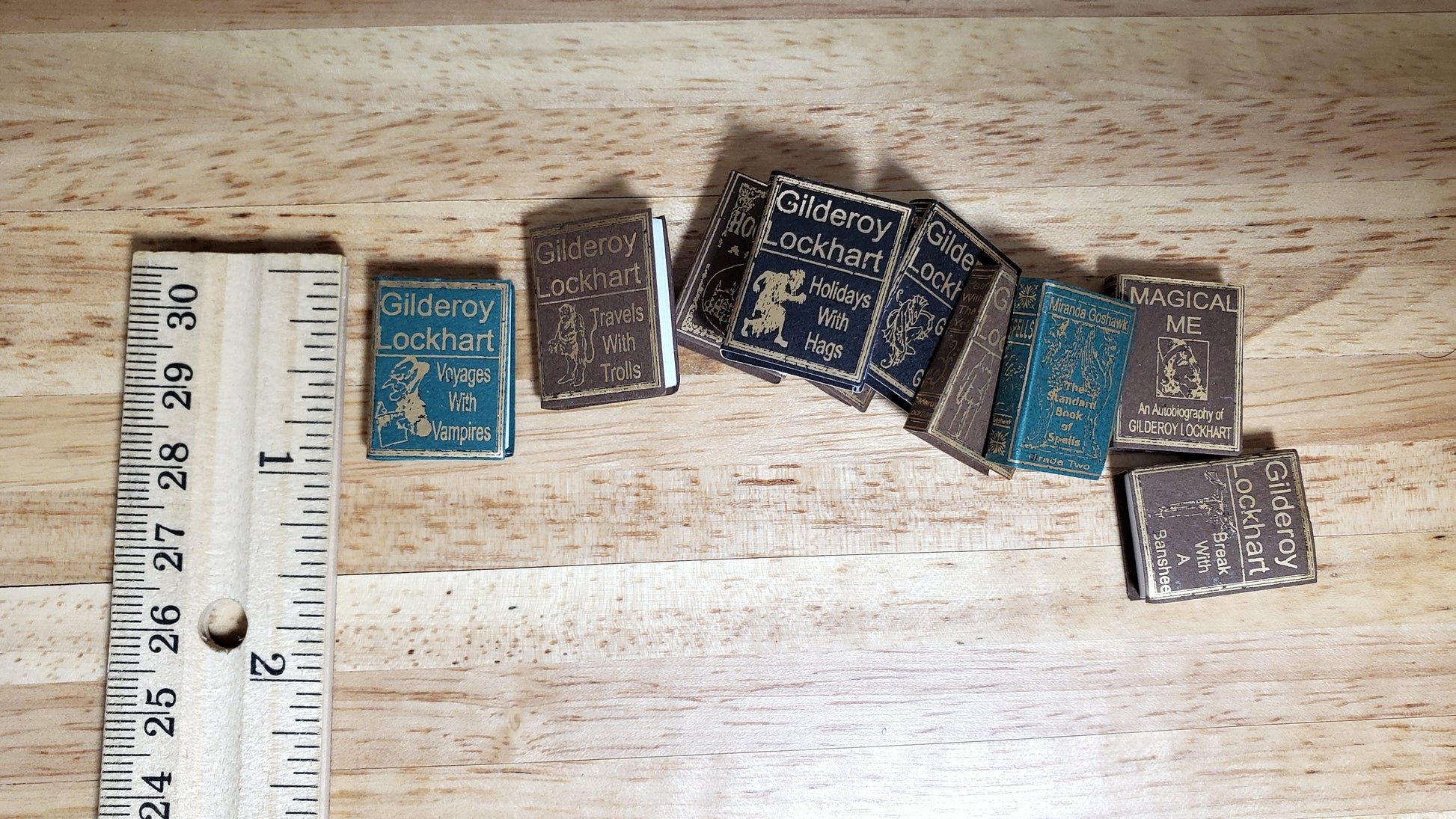 Dollhouse Book Set x10 Wizard School Books 1:12 Scale Miniatures (blank inside)