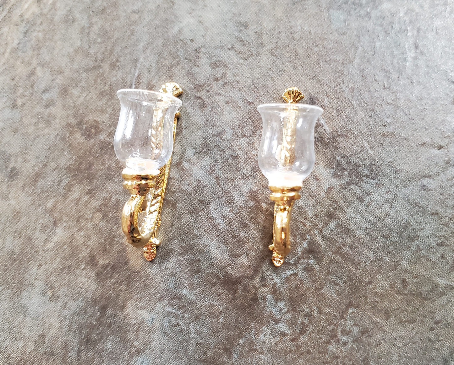 Non-Electric Dollhouse Wall Sconces x2 Fancy Victorian 1:12 Scale Miniature