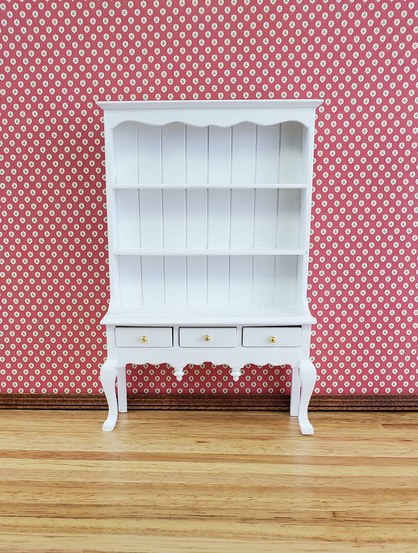 Dollhouse Miniature Queen Kitchen Cupboard Hutch White Anne Style 1:12 Scale Furniture