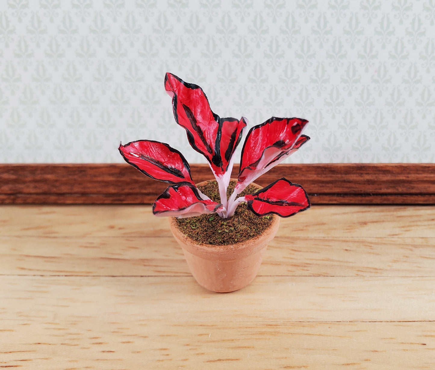 Dollhouse Houseplant Ti Cordyline Potted Plant 1:12 Scale Miniature