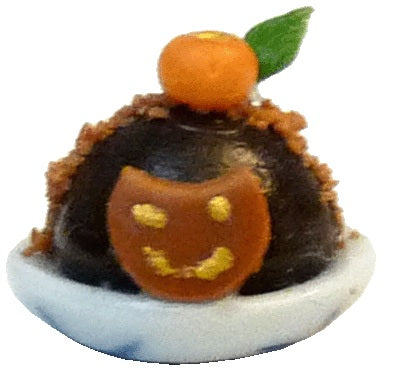Dollhouse Halloween Mousse with Marzipan Accent 1:12 Scale Miniature Dessert